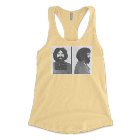 Grateful Dead Jerry Garcia Mugshot Ladies Racer back Tank NWT - Picture 5 of 5